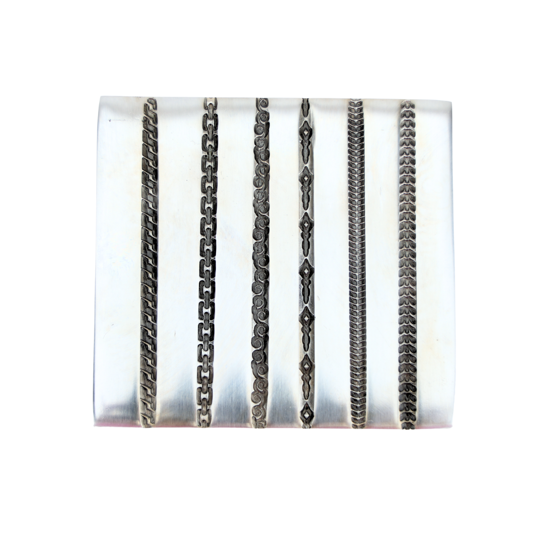 6 design wire impression die plate with six distinct wire texture patterns for jewelry making on hardened steel
