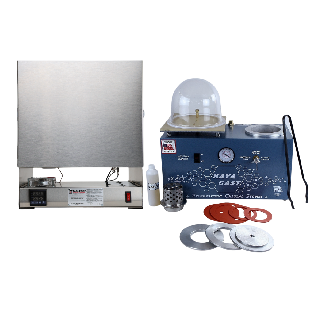 PMC Supplies Pro Casting Outfit with Programmable Burnout Oven Kiln XL and KayaCast Vacuum Casting System for precise jewelry casting