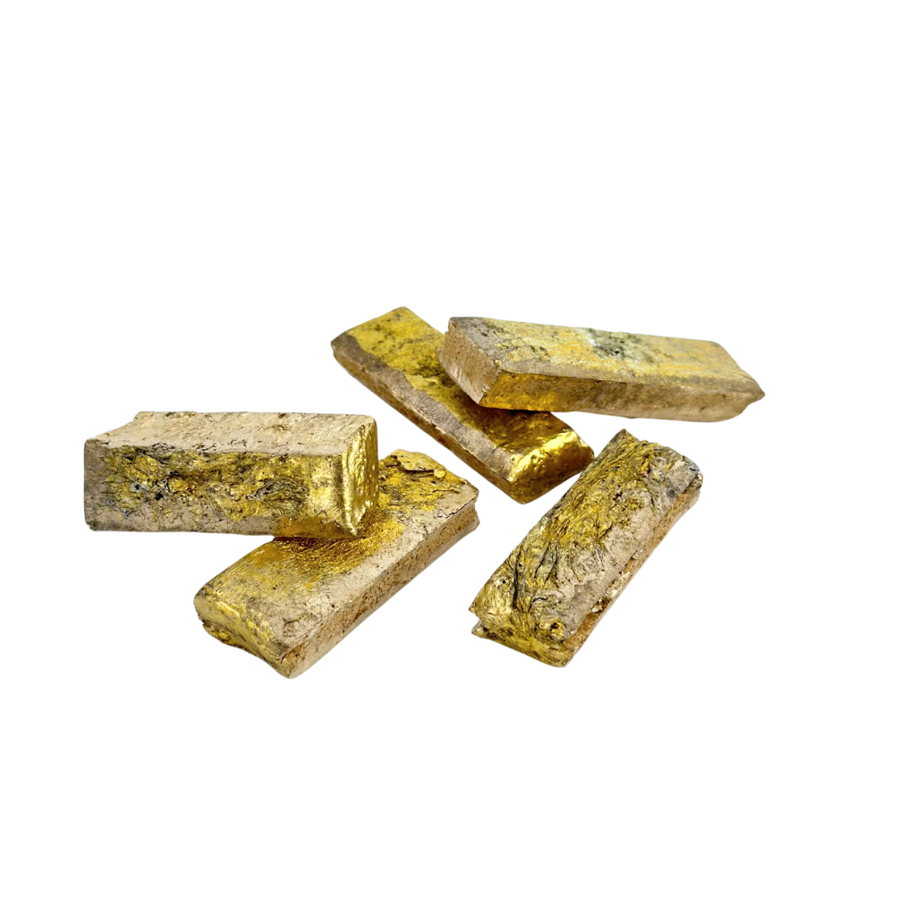 Jewelers manganese bronze alloy 2-inch cut bars with golden hue and high strength for casting and metalwork