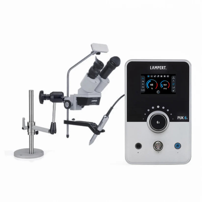 PUK 6.1 Welder with SMG Microscope Articulating Arm and Flow Regulator