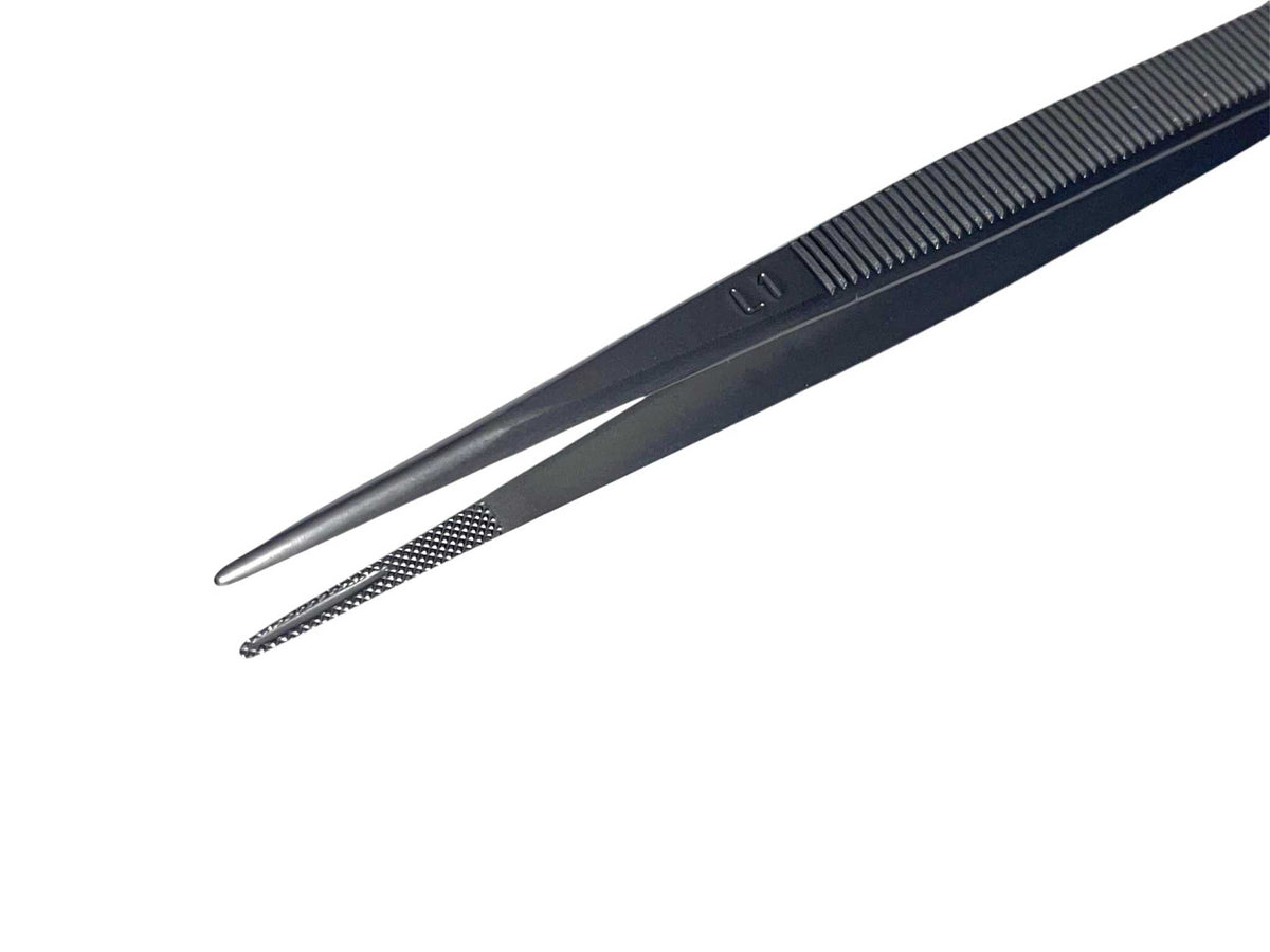 Swiss Diamond Tweezers Grooved Matte – M1 .9mm, L1 1.2mm, XL1 1.8mm, XXL1 2.4mm 🇨🇭