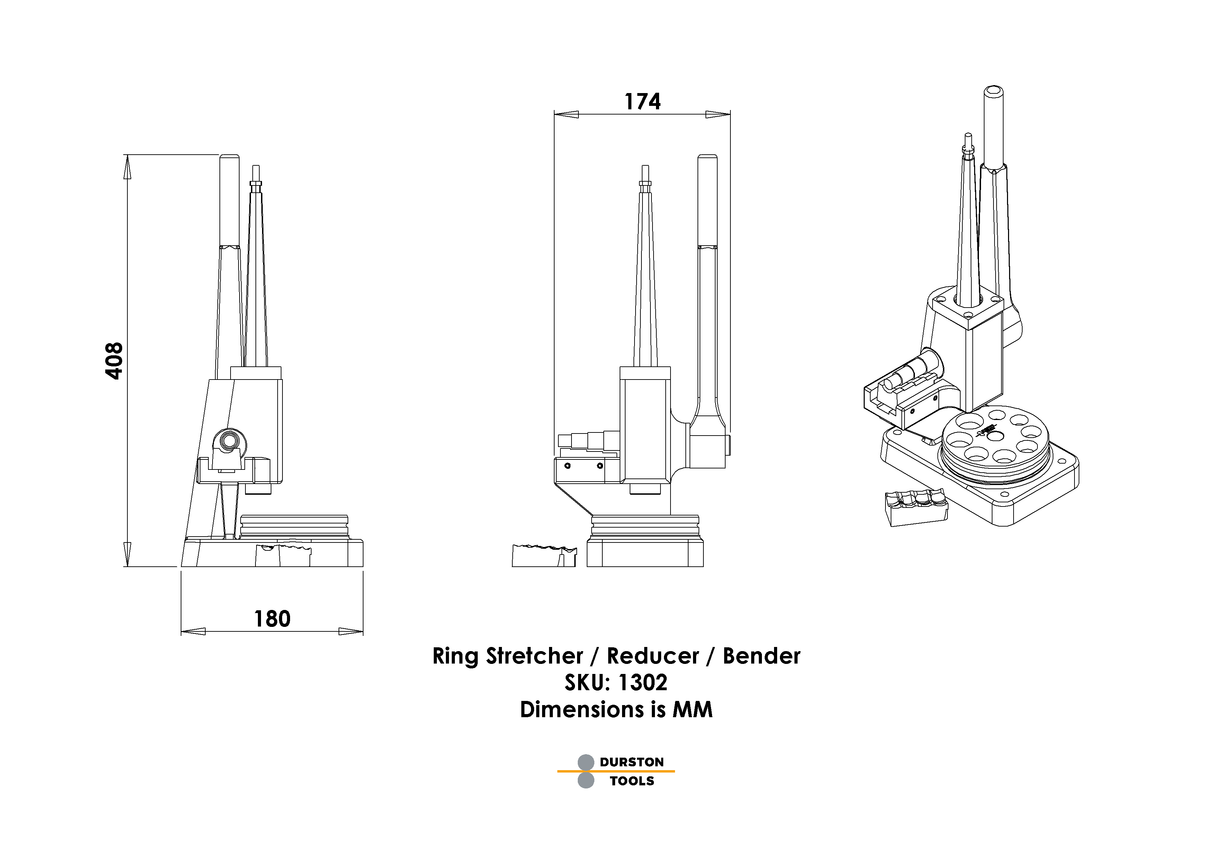 Durston Ring Stretcher Reducer Bender with Dies