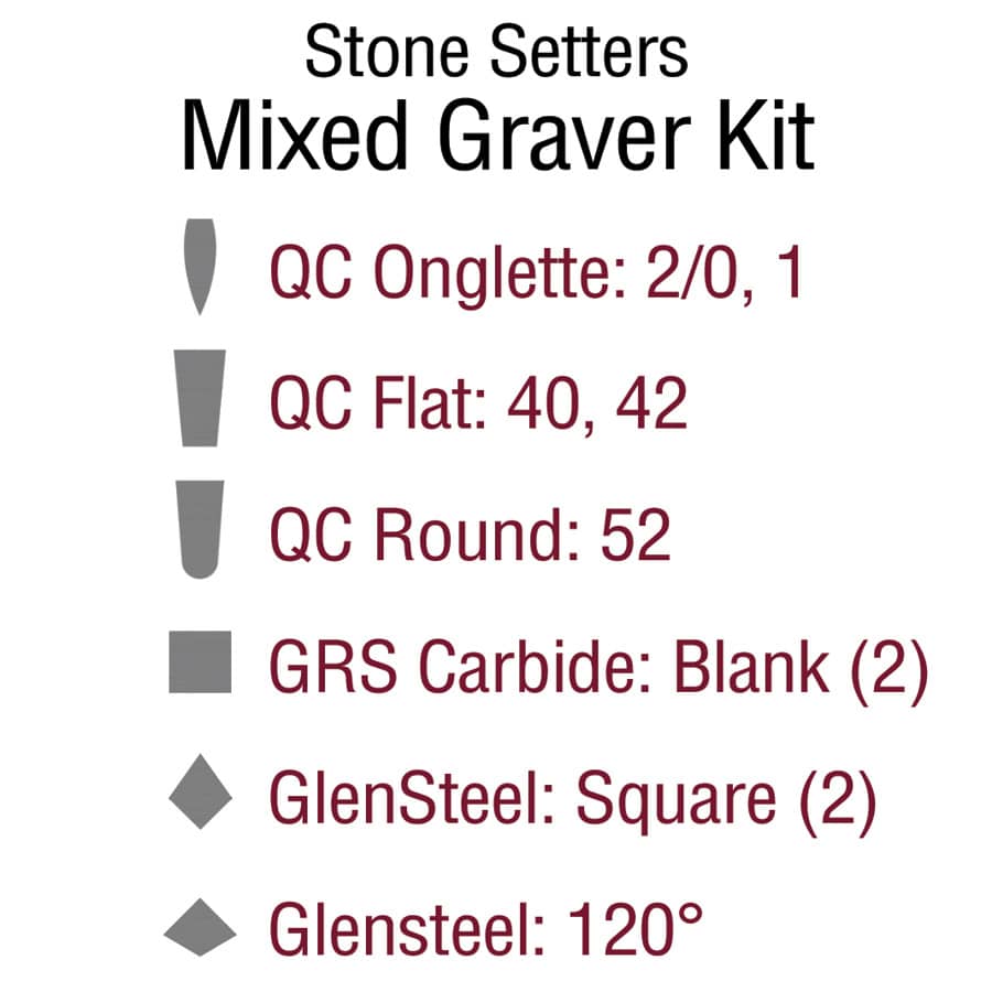 GRS 022-525 Stone setters Mixed Graver Kit