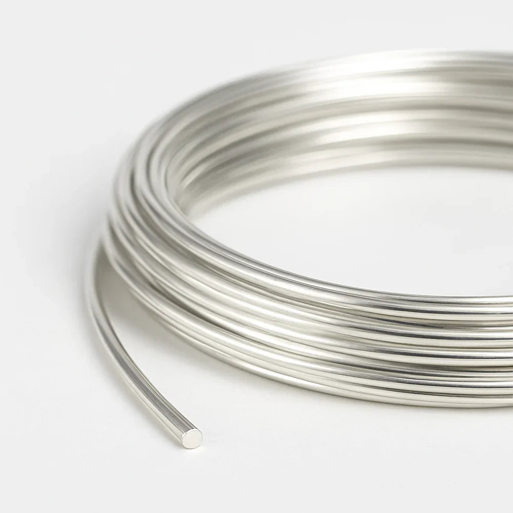 Coiled round sterling silver wire spool, dead soft 925 jewelry wire in various gauges for crafting and metalwork