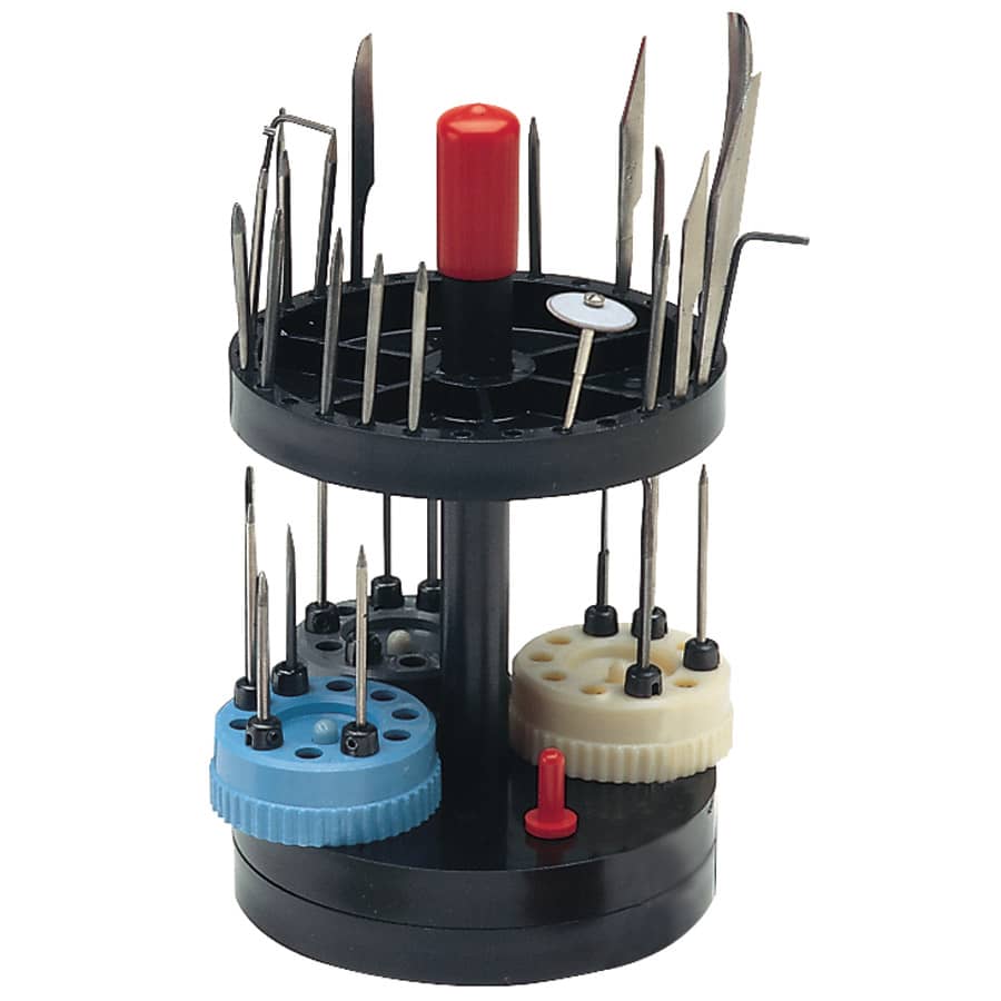 GRS 011-193 Graver Carousel For Quick Change Graver Tools With 4 Color Coded QC Tool Holders