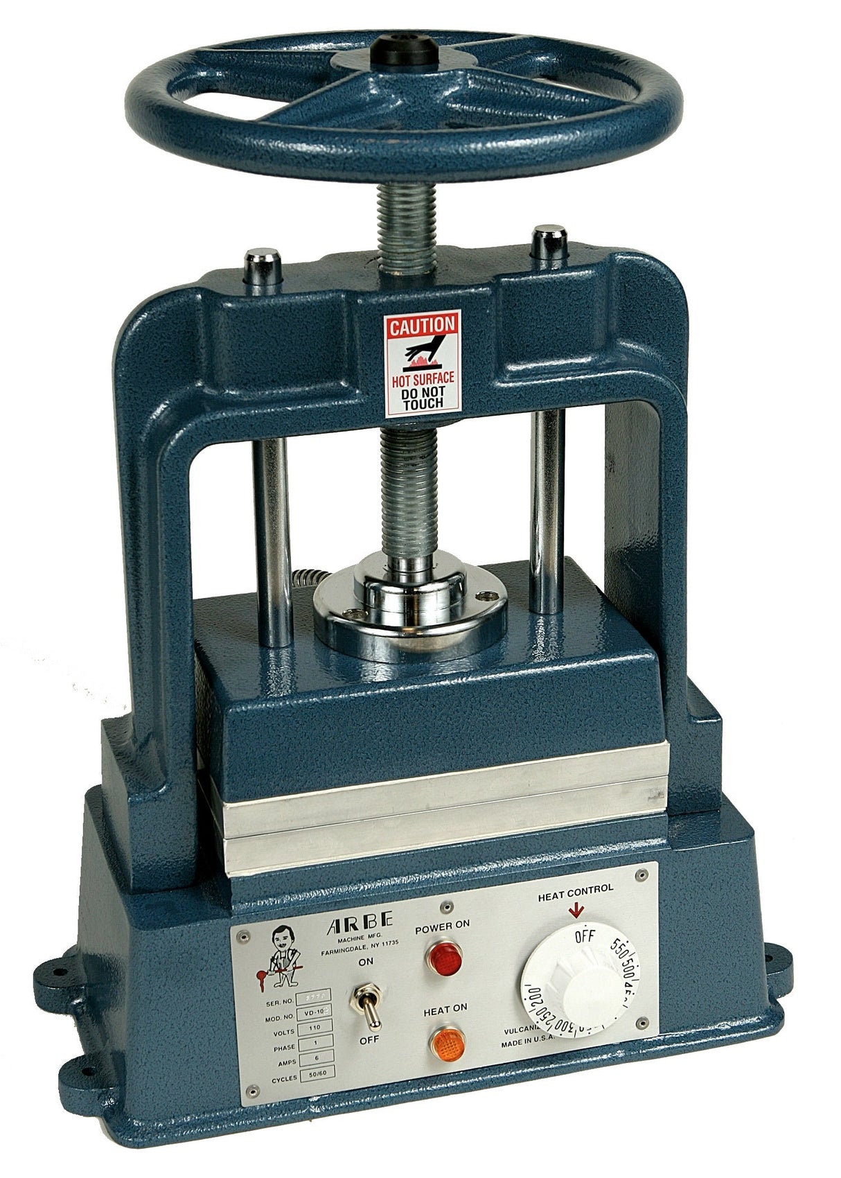 Arbe VD-102 Vulcanizer heavy-duty aluminum jewelry mold press with heat control and precise temperature settings