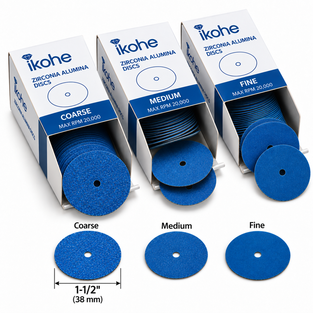 1-1/2" Zirconia Pin Hole Sanding Discs for Platinum – 100/Pk