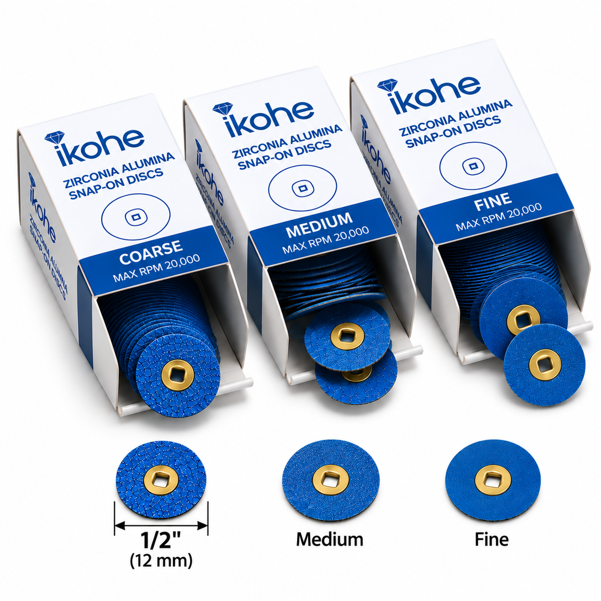 1/2" Zirconia Snap-On Sanding Discs for Platinum – 50/Pk