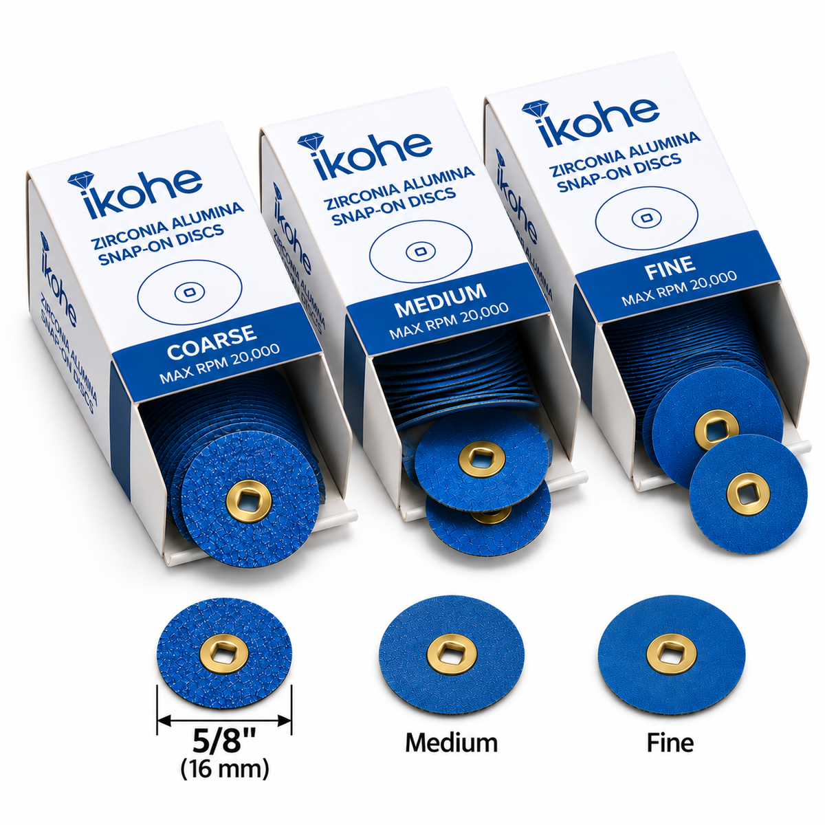 5/8" Zirconia Snap-On Sanding Discs for Platinum – 50/Pk