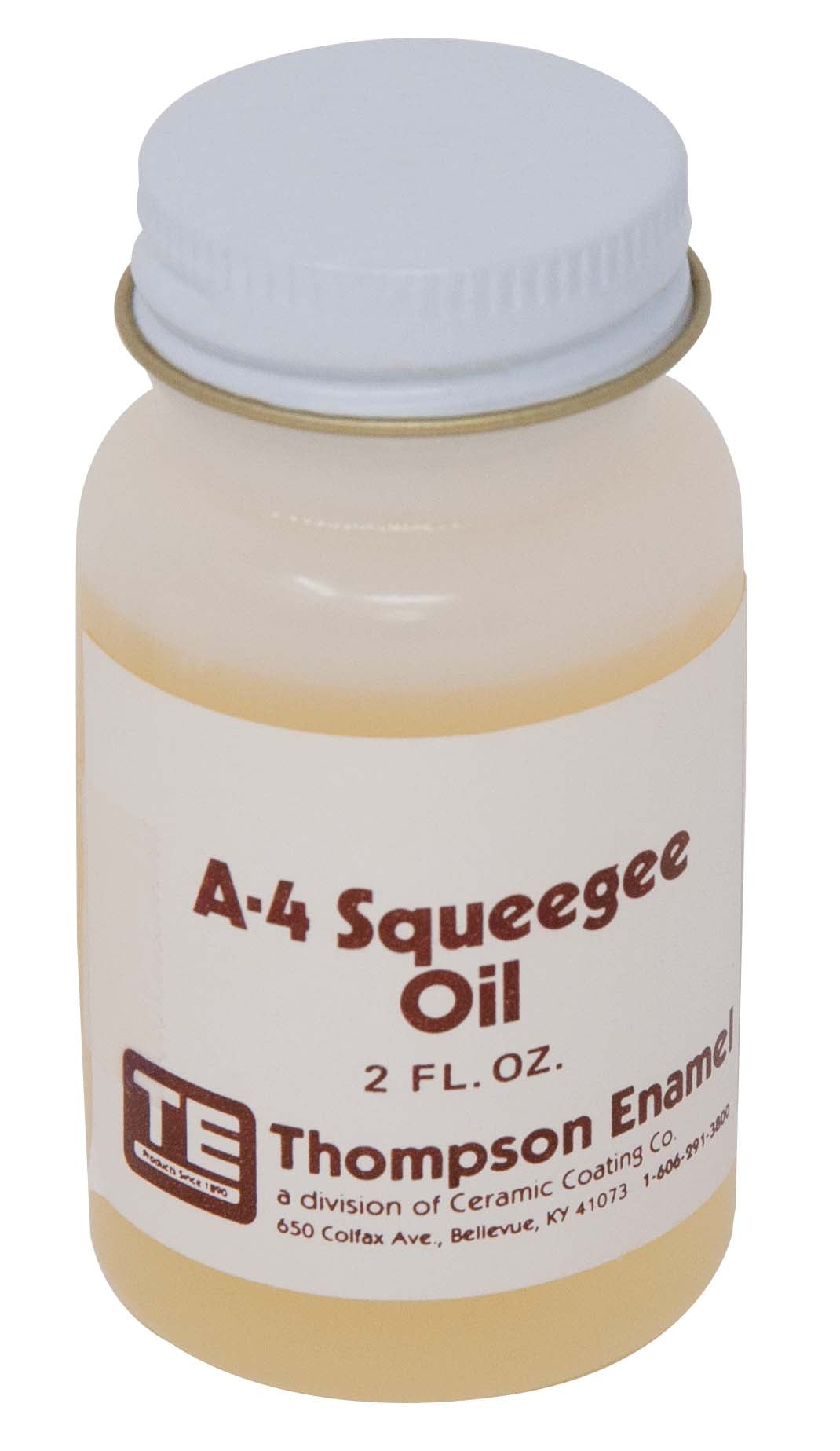 Thompson Squeegee Oil 2 FL oz bottle for smooth enamel application and no ash residue