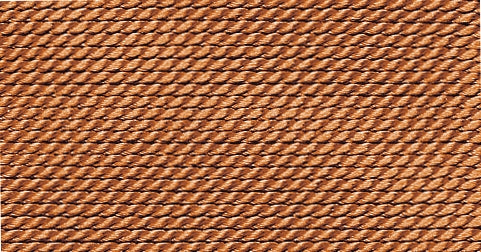 Close-up of tightly woven Cornelian silk bead cord in orange color for jewelry making and crafts