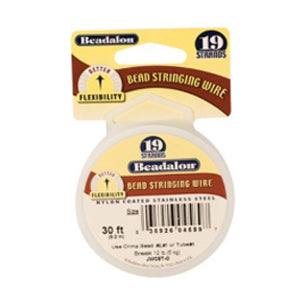 Beadalon 19 Wire 30ft bright nylon-coated stainless steel bead stringing wire spool