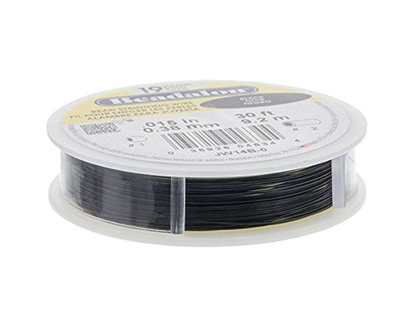 30 ft spool of black Beadalon 49 wire 0.15 inch diameter for jewelry making