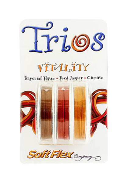 Soft Flex Trio Vitality wire set with Imperial Topaz, Red Jasper, and Citrine colors for jewelry making.