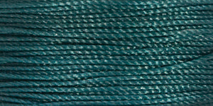Close-up of TUFF CORD TEAL #5 strong, three-strand nylon beading cord in teal color