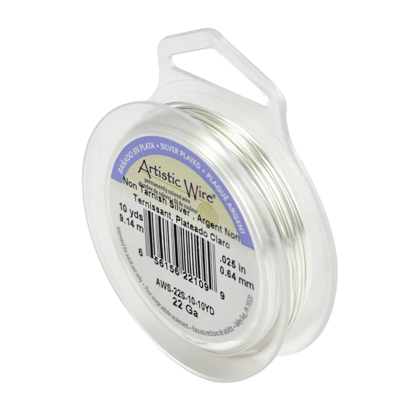 22 Gauge Non-Tarnish Silver Wire spool 10 yards for jewelry making and beading