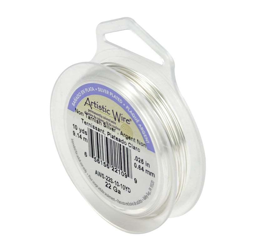 22 Gauge Non-Tarnish Silver Wire spool 10 yards for jewelry making and beading