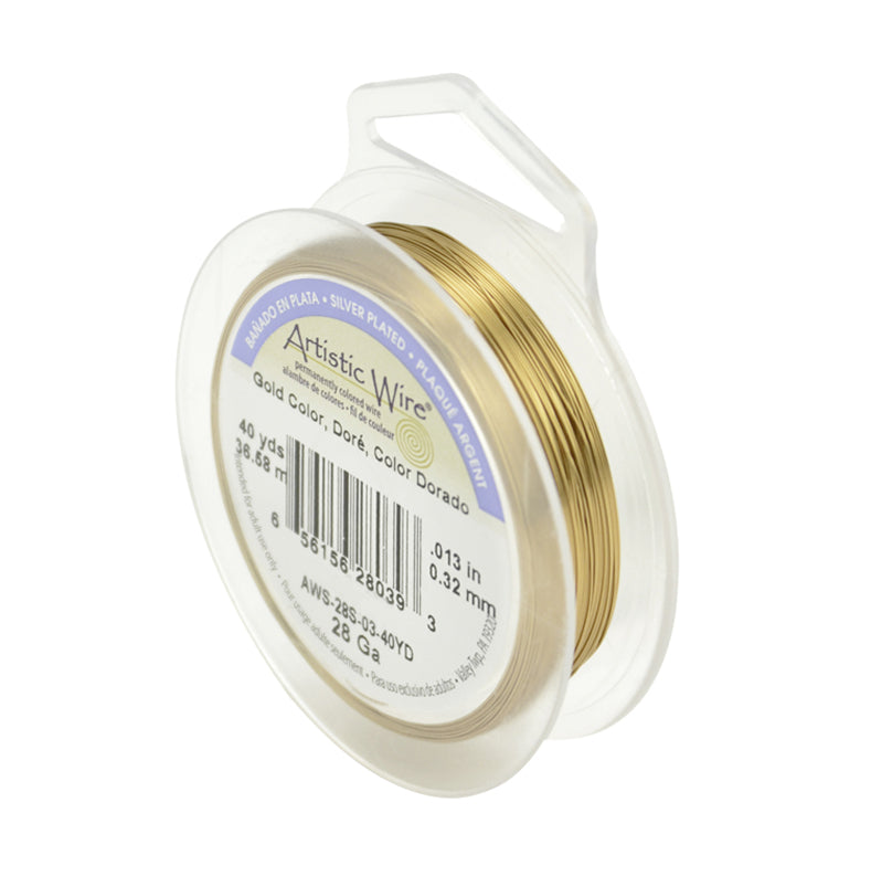28 gauge golden silver wire spool 40 yards for jewelry making and crafts