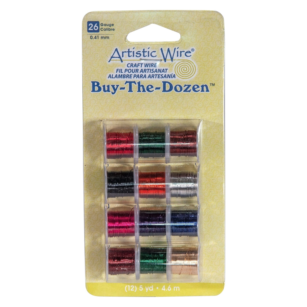Pack of 12 Artistic Wire 26 gauge colored copper craft wire for jewelry and wire art projects