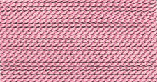 Dark pink nylon bead cord pack with 10 cards and pre-attached needles for durable beadwork projects