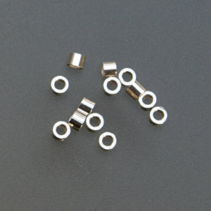 Sterling Mini Tube Crimps 1mm x 0.38 inch sterling silver beads for secure beading wire finish
