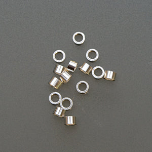 Sterling Mini Tube Crimps 1mm x 0.51 inch for jewelry making with Micro Cable and beading wire