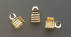 Pack of 144 gold plated foldover open end cords 4mm for jewelry making and crafting