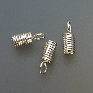 Silver plated 4mm spring cord ends for jewelry making pack of 144