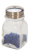 Clear glass bead shaker with 5 mm hole for precise bead dispensing and steady non-tip base