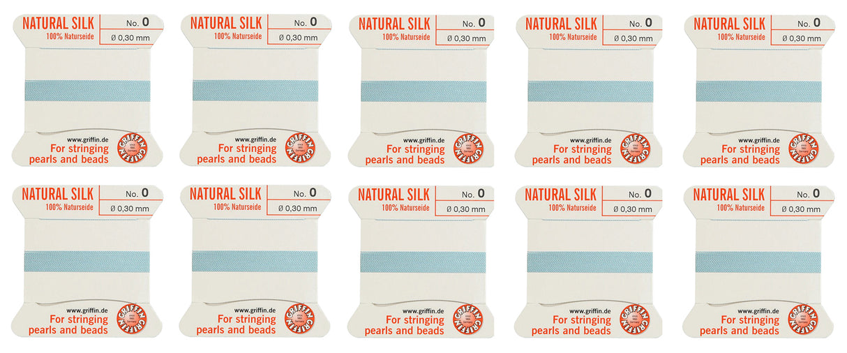 Pack of 10 Griffin Turquoise #0 Nylon Bead Cord by PMC Supplies