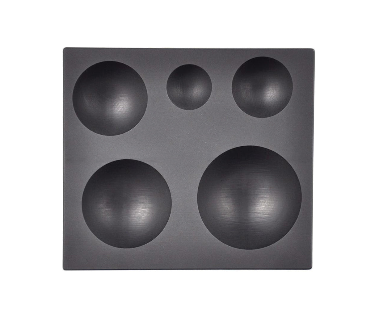 5-in-1 Sphere Marble Graphite Ingot Mold with five smooth cavities for casting spheres of various sizes