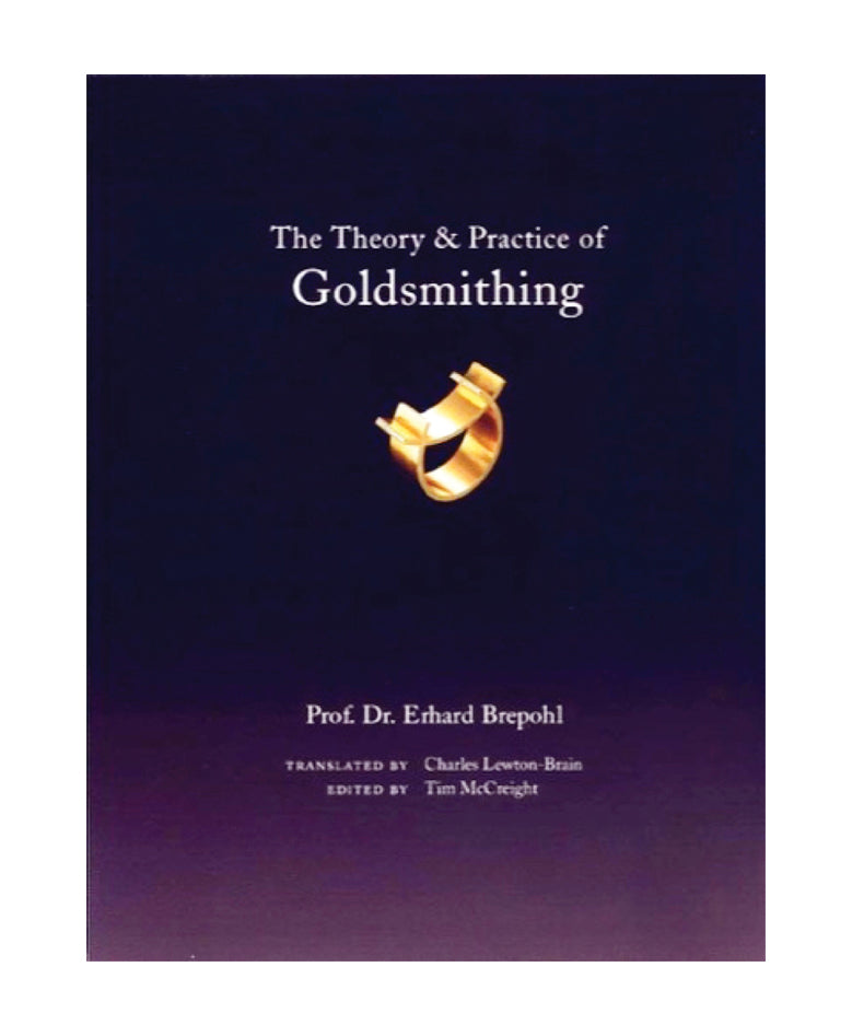 The Theory & Practice of Goldsmithing book cover with gold ring illustration on dark background