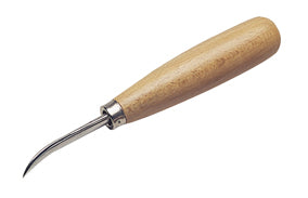 1-inch curved burnisher with hardwood handle and polished steel tip for jewelry making and bezel setting