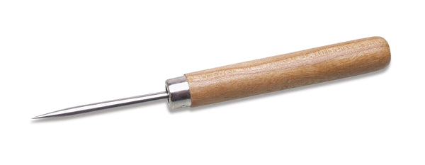 Straight Slim Burnisher with wooden handle for precise finishing and detailed burnishing tasks