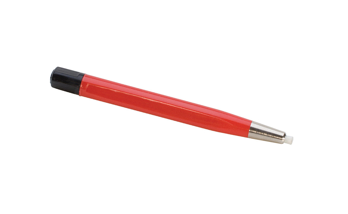 4-1/2 inch economy fiber scratch brush with red fiberglass handle and metal ferrule for rust and corrosion removal
