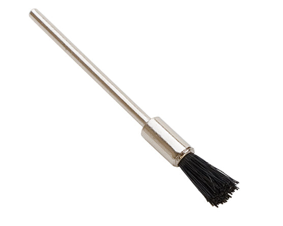 3/8 inch stiff end brush with 3/16 inch ferrule for precise cleaning and deburring in tight spaces