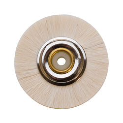 2-inch nylon center soft brush with white nylon bristles and metal hub for gentle polishing and cleaning