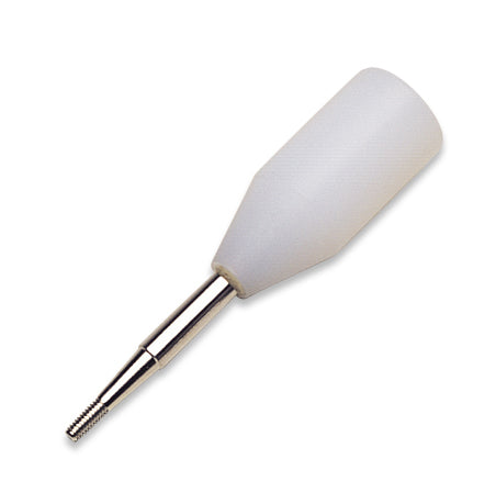 Adapter Mandrel - Right white precision mandrel for 1/8" hole miniature brushes with tapered spindle fit