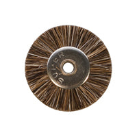 3/4-inch unmounted brush with medium natural bristles and 1/8-inch center hole for polishing metals and plastics