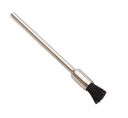 1/4 inch end bristle brush with stiff bristles and 3/32 inch mandrel for flexible shaft cleaning tools