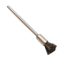 1/4 inch soft end bristle brush with 3/32 inch mandrel for detailed cleaning in tight spaces