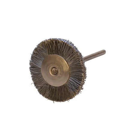 1-inch steel straight mounted brush with 3/32 inch mandrel for metal finishing and deburring