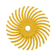 3M RADIAL DISC 1 inch yellow 80 grit abrasive disc for uniform finishing on metal plastic and wood surfaces pack of 12