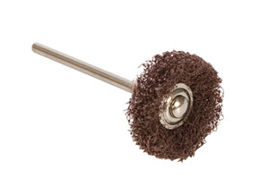Flexible 3/4 inch mini texturing brush wheel for satin finish on jewelry and metal surfaces