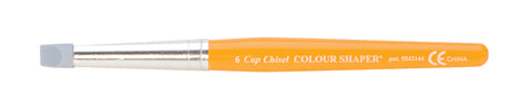 Yellow Colour Shaper - Cupped Chisel with flexible silicone tip for metal clay sculpting