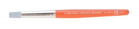 Colour Shaper flat chisel sculpting tool with soft silicon tip and orange handle for metal clay crafting