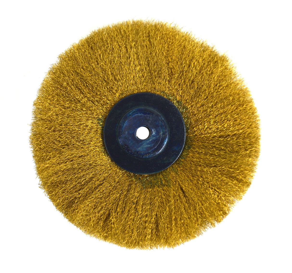 5 inch circular brass brush with dense wire bristles for cleaning and polishing