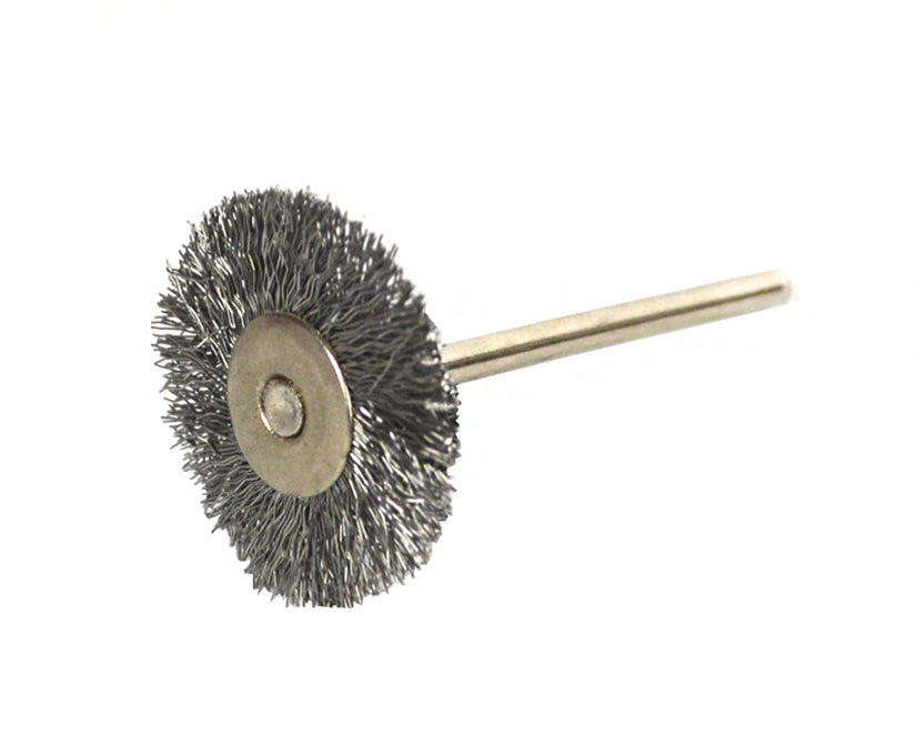 Set of 6 Mounted Steel Wire Wheel Brushes w/ 3/32" Shanks by PMC Supplies