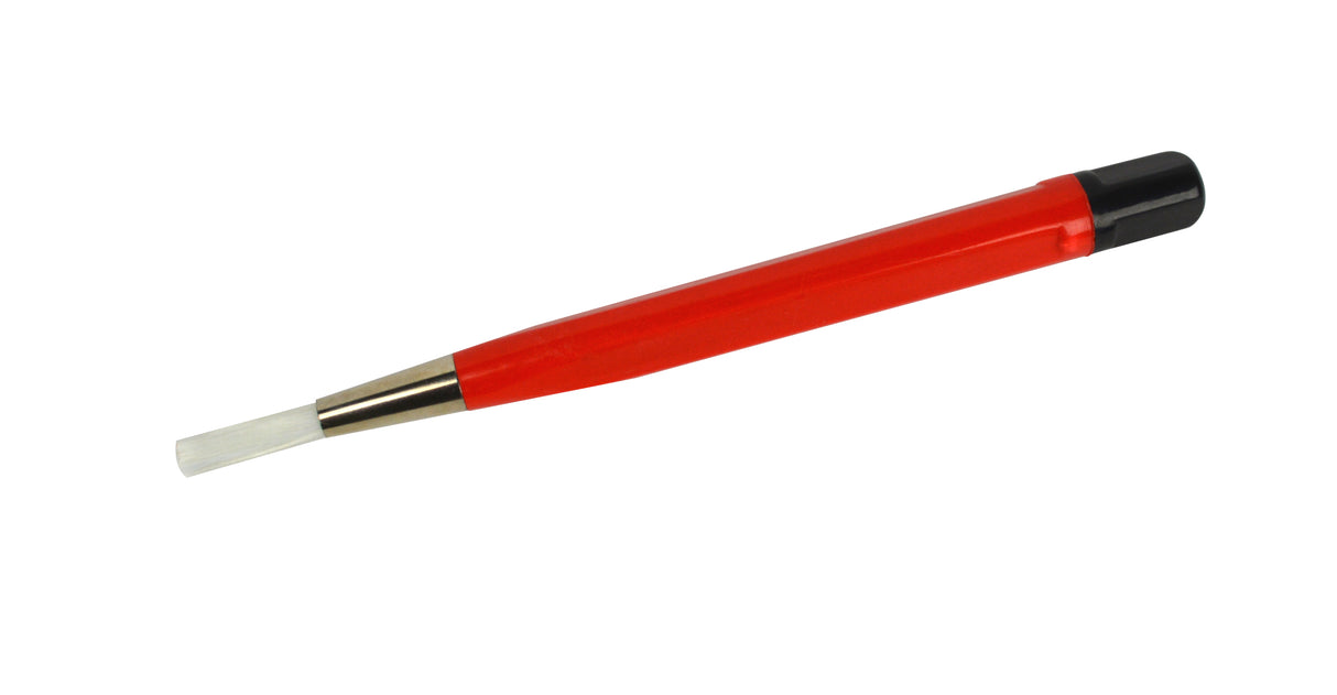 Red Pen-Style Retractable Scratch Brush with Fiber Bristles by PMC Supplies