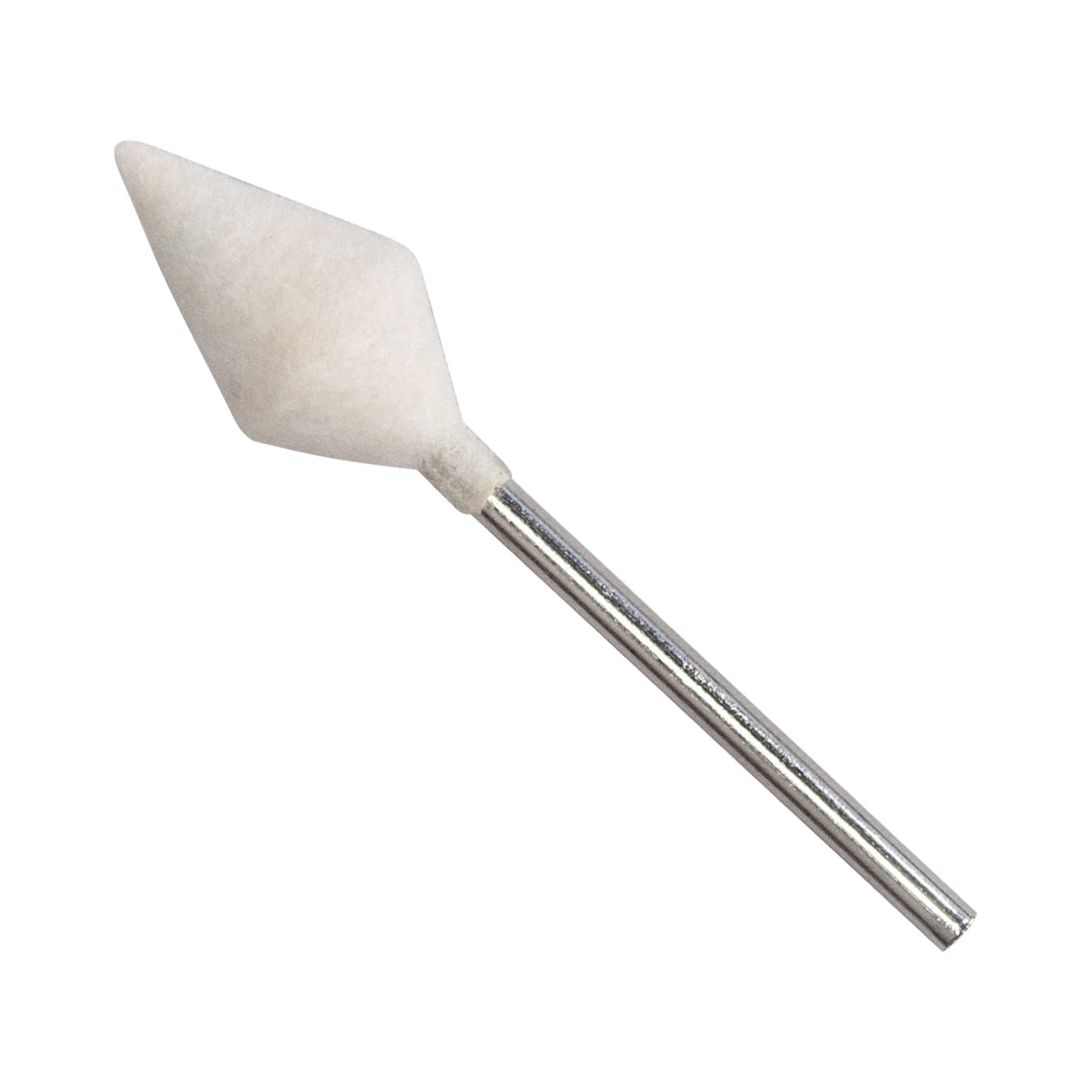 12-piece felt bob polishing tool with bud-shaped felt mounted on 3/32" mandrel for jewelry and metalwork finishing